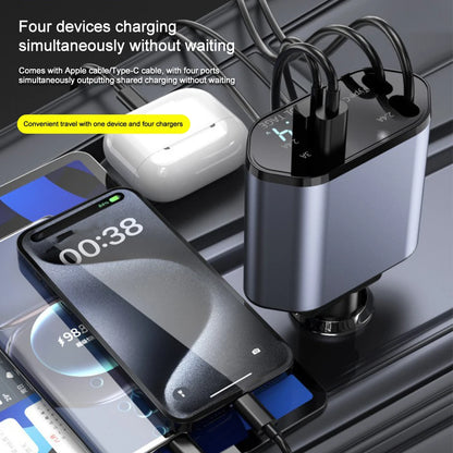 4 IN 1 Retractable Dual Car Charger