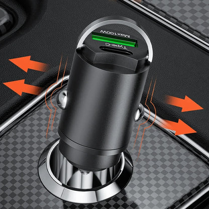 Dual Invisible USB-C 30W Car Charger